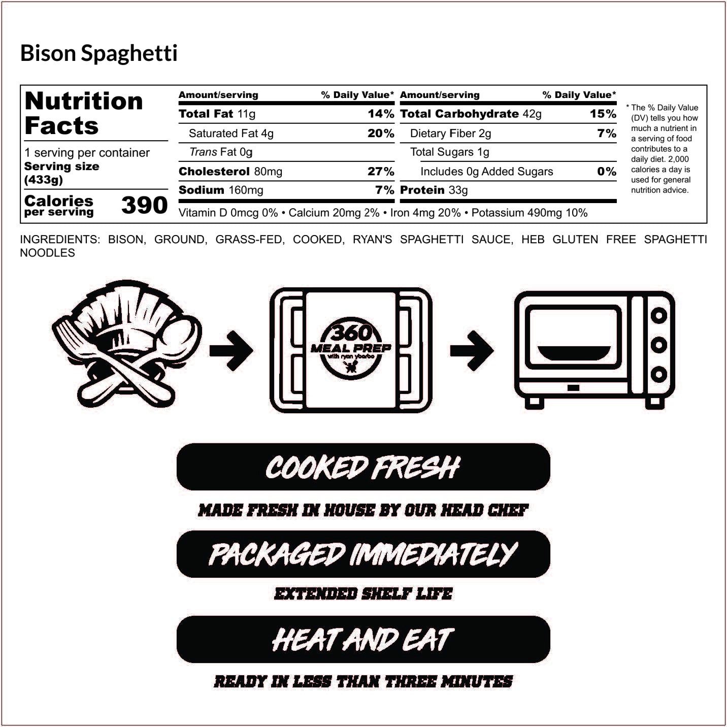 Bison Spaghetti (Gluten Free)