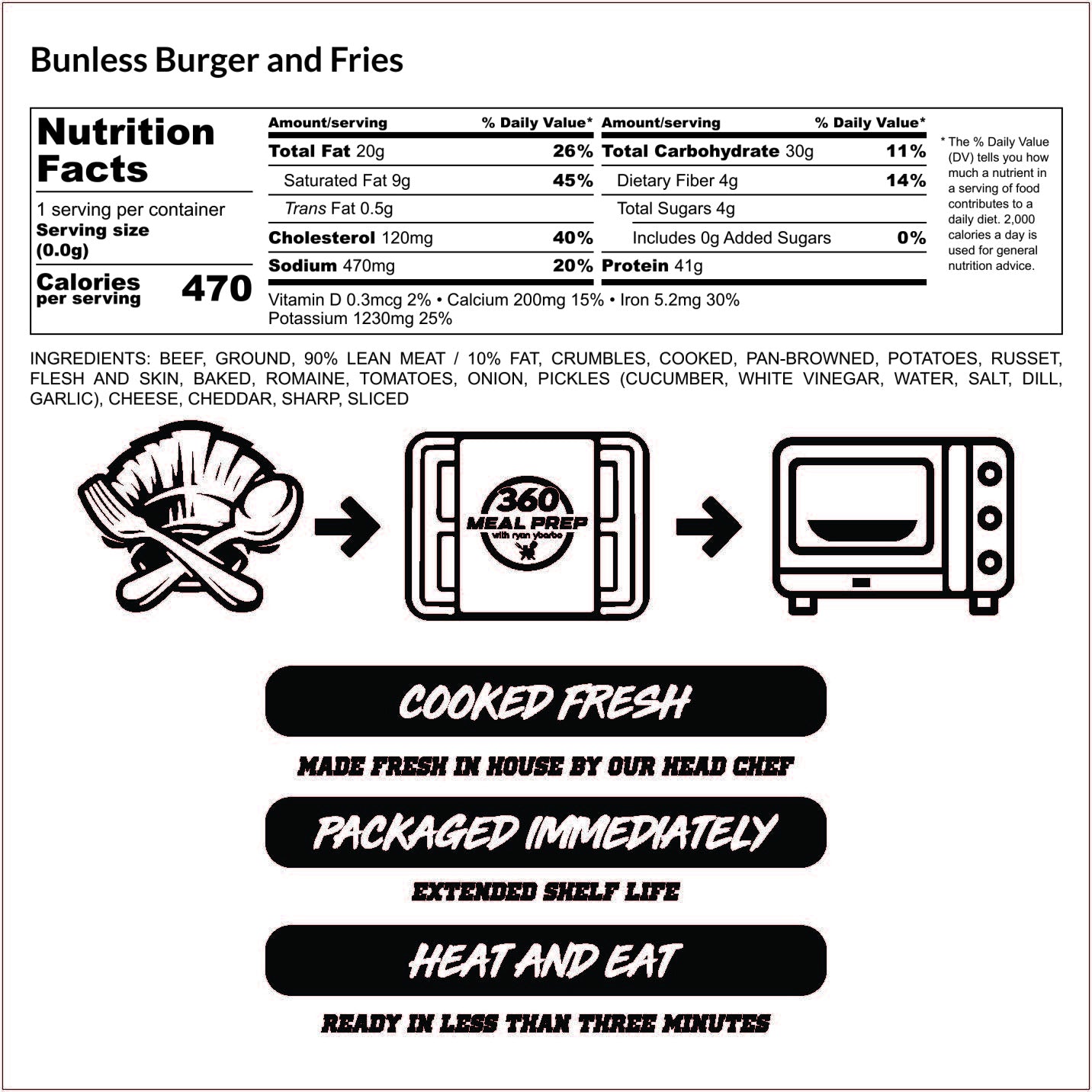 BUNLESS BURGER & FRIES