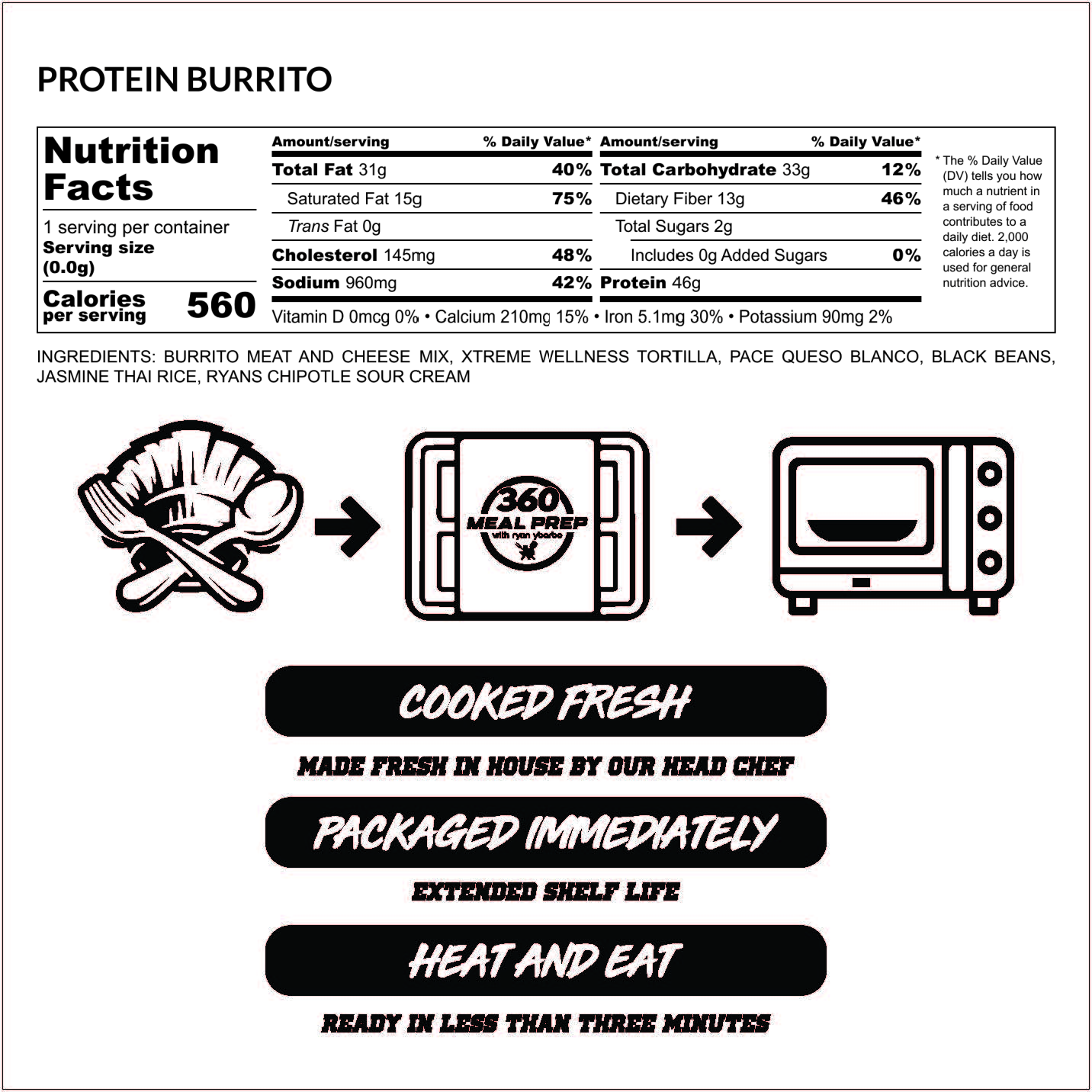 Protein Stuffed Beef Burrito