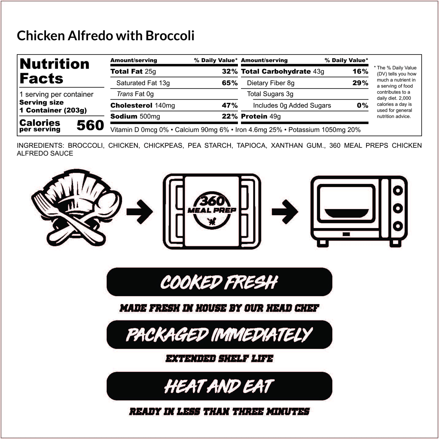 Chicken Alfredo & Broccoli