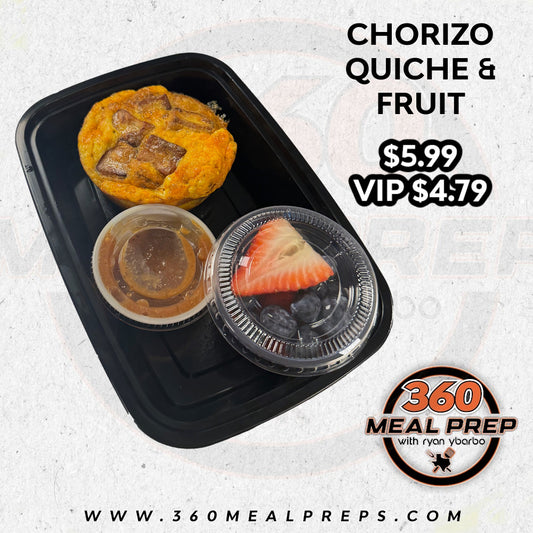 Chorizo Quiche & Fruit