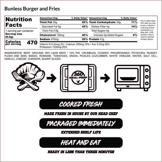 BUNLESS BURGER & FRIES