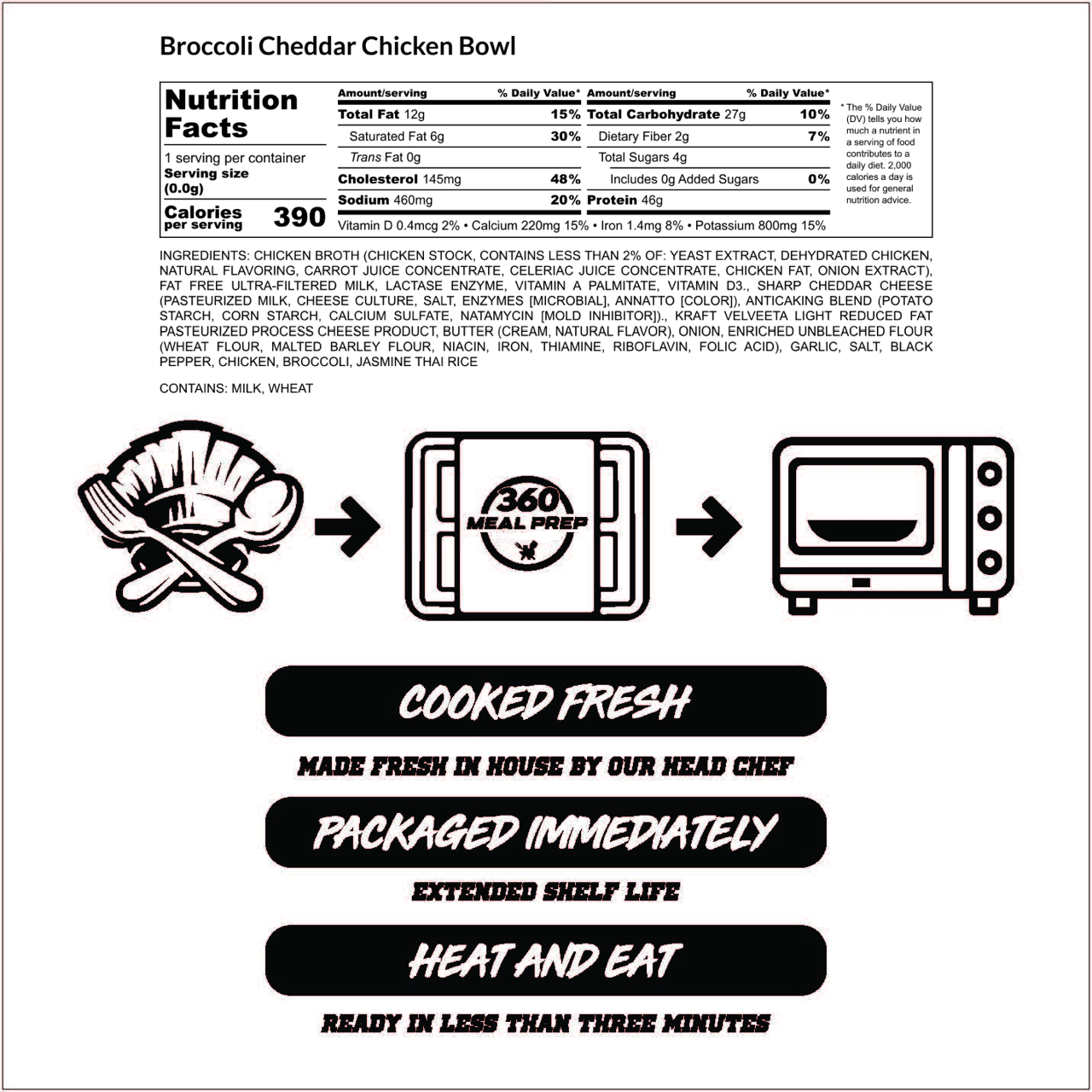 Broccoli Cheddar Chicken Bowl